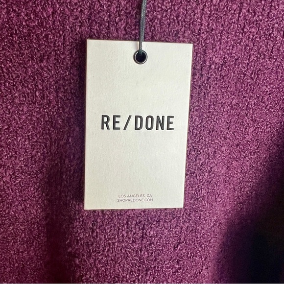 NEW Re/Done 60’s Shrunken sweater plum size L - Picture 4 of 9